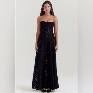Lemlaya Alessia Elegant Black Lace Gown